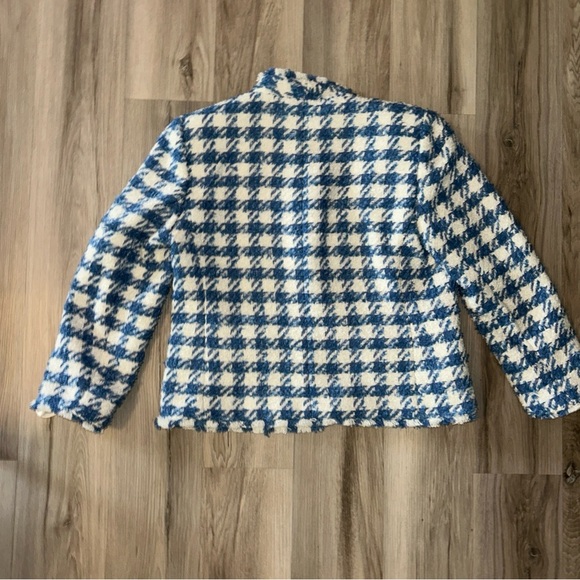 Ann Taylor Blue and White Checkered Blazer - Picture 2 of 5